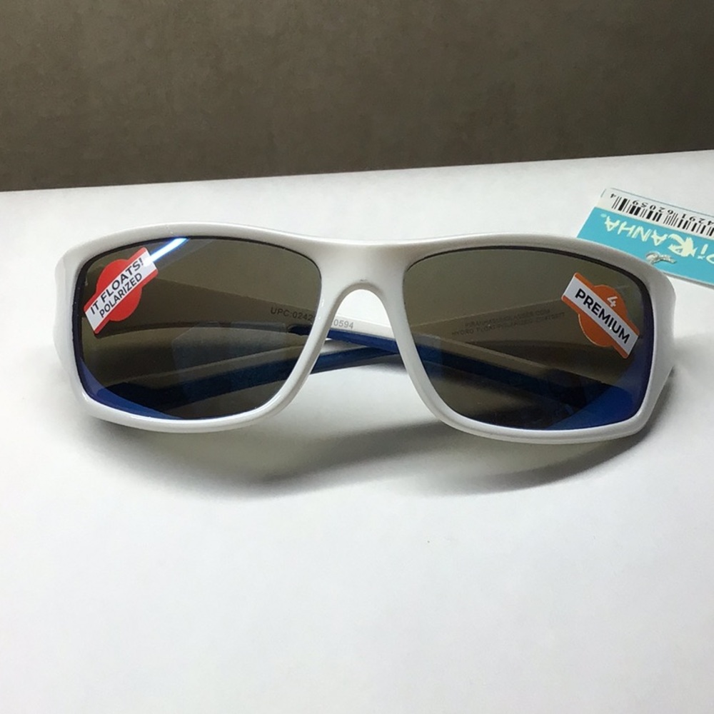 Mens white floatable polarized blue lenses sunglasses 62059